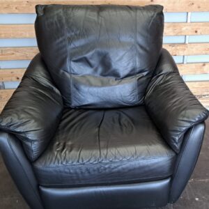 Relaxfauteuil van zwart leer