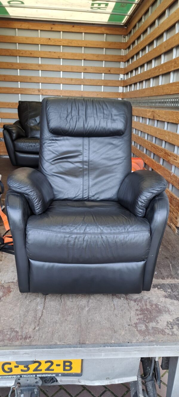 Relaxfauteuil zwart leer