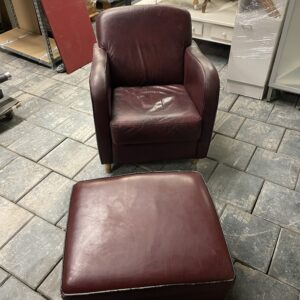 Fauteuil met Poef B70cm Poef H40x60x50cm