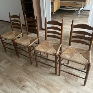 4 x Stoel eiken met riet H95xB47xD38 ZH50cm