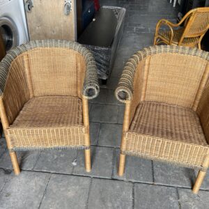 2 x Rieten Fauteuil H80xB65cm