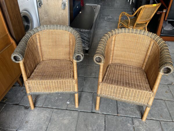 2 x Rieten Fauteuil H80xB65cm