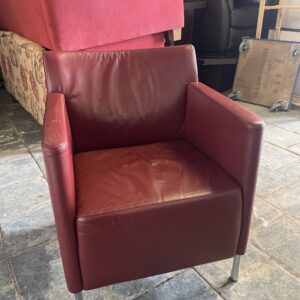 Fauteuil bordeauxrood leer