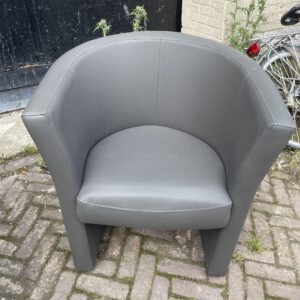 Fauteuil grijs PU leer