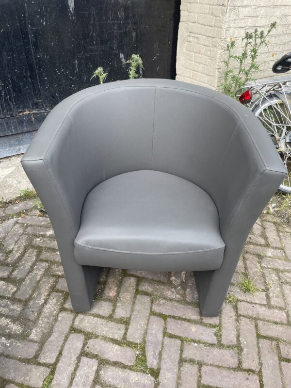 Fauteuil grijs PU leer